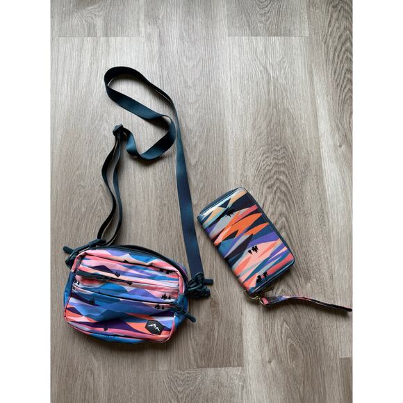 None and/or Unknown Handbags - Wander Wallets Crossbody bag and matching wallet, Alpenglow